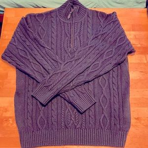 Nautical quarter zip woven sweater NWOT